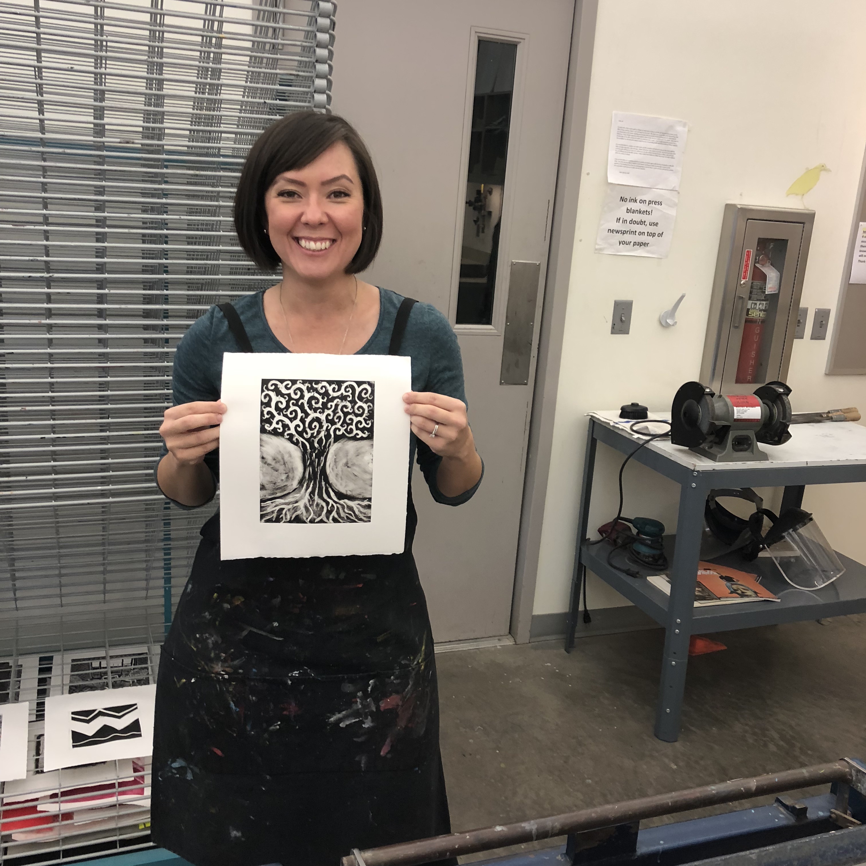 Veteran shows off her work in Intro to Printmaking for military personnel