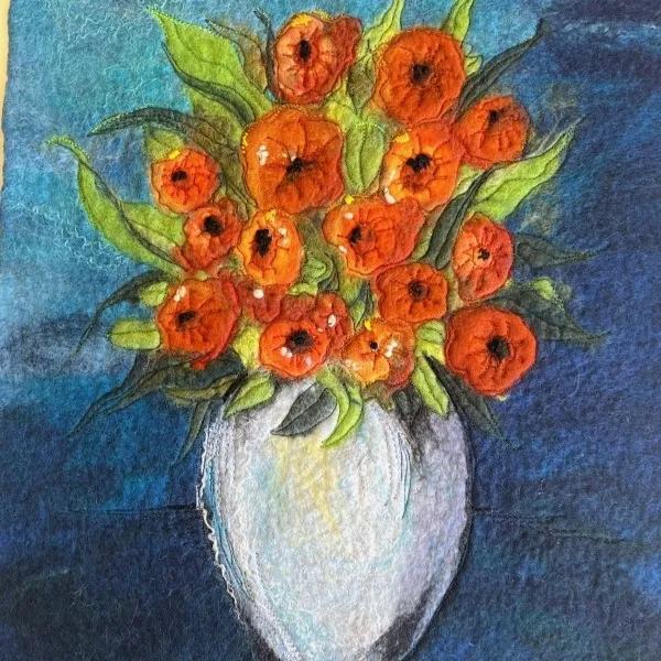 Introduction to Wet Felting: Flowers in a Vase