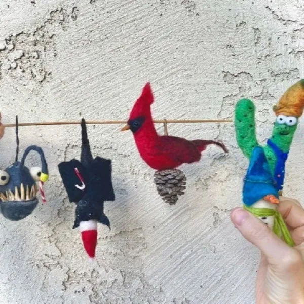 Introduction to Needle Felting: Holiday Ornaments