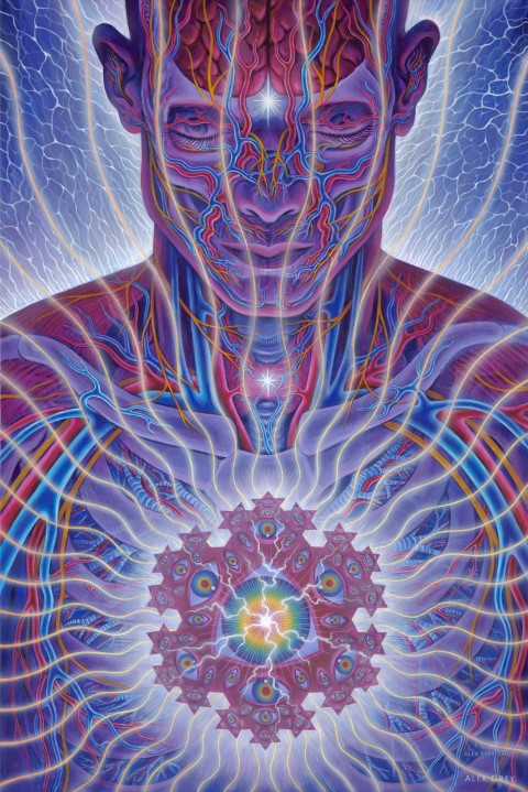 Alex Grey, Mystic Eye, 2018. Acrylic on linen, 24 x 30 inches.